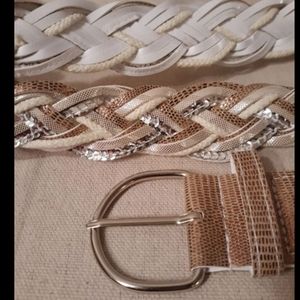 Metallic Belt Braided Sparkly Sequins